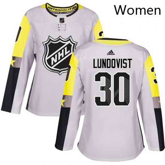 Womens Adidas New York Rangers 30 Henrik Lundqvist Authentic Gray 2018 All Star Metro Division NHL Jersey